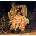 thumbnail image 2 of Schiele, Egon 27x26 Black Ornate Wood Framed with Double Matting Museum Art Print Titled - The Family 1918, 2 of 4