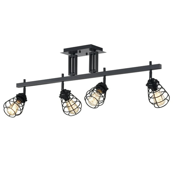 Warehouse of Tiffany Zefina Matte Black 4-light Track Light