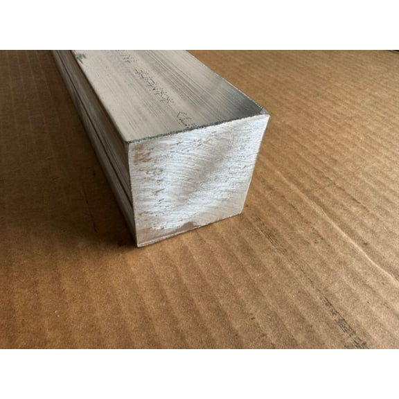 2" Aluminum Square Bar x 6" Long, 6061 Aluminum