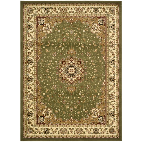 SAFAVIEH Lyndhurst Gabriella Traditional Bordered Area Rug, Sage/Ivory, 9' x 12'