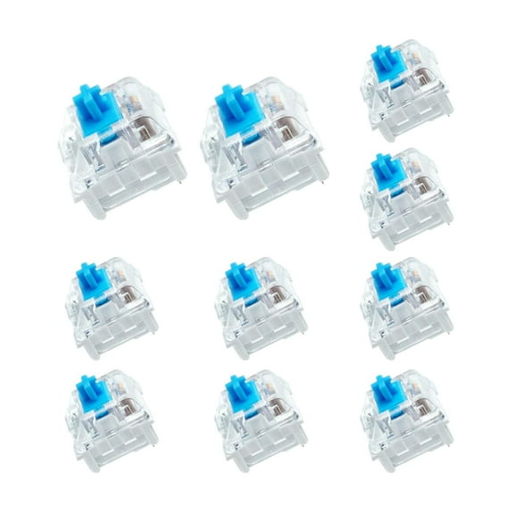 BlingKingdom 10 PCS Blue Switch Replacement 3 PIN Blue Mechanical Keyboard Switches Clicky Accurate Typing, Dustproof Keyboard Switch for LED Keyboard, Mechanical Gaming Keyboard