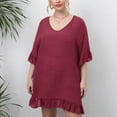 thumbnail image 2 of Bathing Suit For Women- Swimsuit Cover Ups For Women Seethrough Plus Size Bathing Suit Cover Up Casual Backless Beach Cover Ups With Ruffled, Bikini Femme, 2 of 9