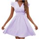thumbnail image 1 of Vestido de Verano para las Mujeres Casual Rayas Manga Corta Cuello en V, Vestido de Poliéster de Moda para la Playa Y Diario, 1 of 6