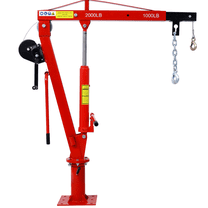 Pickup Truck Crane 2000LB Hand Winch Hoist Jib Bed Mounted Red