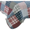 thumbnail image 4 of Marina Decoration Rich Printed Stitching Coverlet Bedspread Ultra Soft Summer Bedding Quilt Set with Quilted Sham, Modern Multi Color Plaid Pattern, 4 of 6