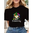 thumbnail image 1 of T-Shirt Graphique à Thème de la Saint-Patrick, Col Rond en Coton, 1 of 6