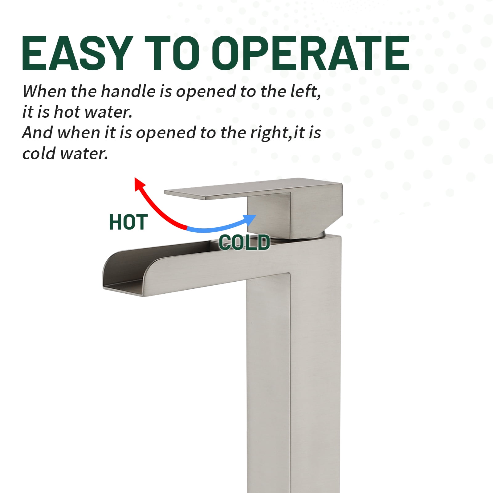 Cobbe Bathroom Faucet Single-Handle with Pop-Up Drain Single-Hole Installation Bathroom Vessel Sink Faucet Brushed Nickel