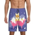thumbnail image 2 of Rocae Dog Washes in a Pink Bath for Men's Soft Sleep Pajama Shorts, Waistband and Pockets, 2 of 9