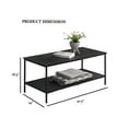 thumbnail image 3 of JERFIT Modern 3-Piece Coffee Table Set with End Tables, Black Industrial Farmhouse Accent Tables with 2-Tier Storage for Living Room, 3 of 7