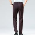 thumbnail image 4 of DLfVUB Mne's Straight Fit Suit Pants Cotton Casual Business Flat Front Wrinkle Free Comfort Stretch Dress Pants Solid Color Slim Fit Trouser Wine XXL, 4 of 5