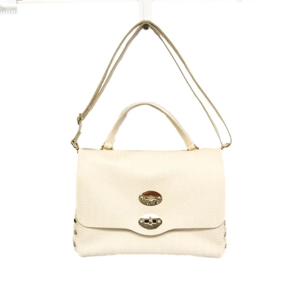 Pre-Owned Zanellato Postina S 06138 Men,Women Leather Handbag,Shoulder Bag White