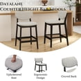 thumbnail image 5 of Dayalane Modern Barstools Set of 4, 26" Farmhouse Upholstered Counter Height Bar Stools with Wooden Legs, Bar Chairs with Back Support for Kitchen Island, Powell Stools, Dining Room, Pub, Linen Grey, 5 of 7