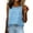 Light Blue, variant on Women's Round Neck Blouse, Sleeveless Tops with Gathered Bust for Women Everyday Wear , Women's Navy, Sizes S-3XL