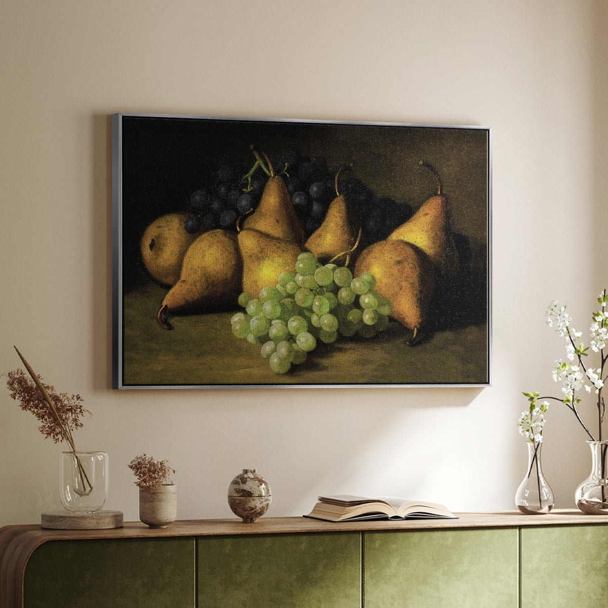 Vintage Botanical Print-LXVIII By Wexford Home Framed in Silver Wood Gallery Wrapped Canvas 27 in. x 41 in.
