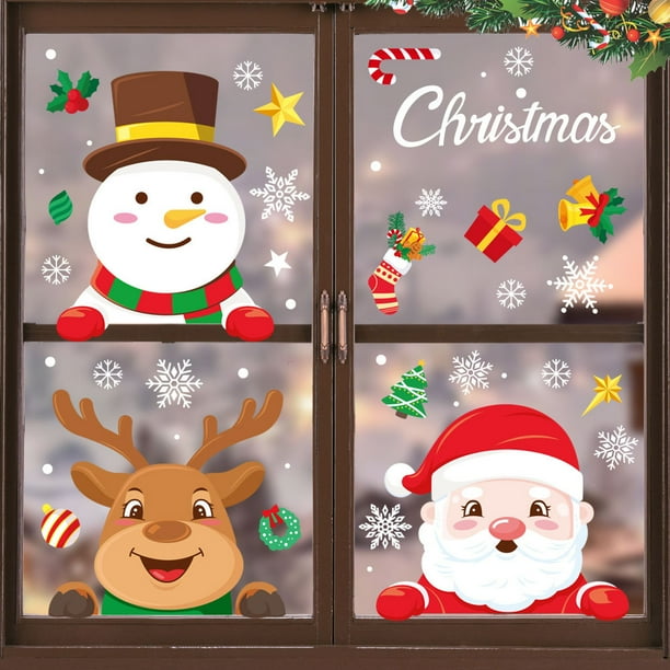 Calcomanías De Copos De Nieve Para Ventanas De Cristal, Decoración De