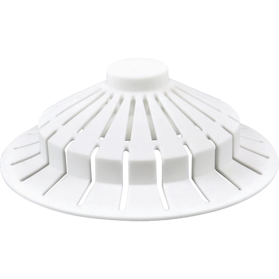 DANCO Universal Bathroom Bathtub Suction Cup Hair Catcher Strainer and Snare Fits Lift & Turn, Push Button & Trip Lever Bathtub Drains White 10771