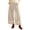 Khaki 12, variant on Karymi Shorts for Women Solid Velvet Wide Leg Long Pants, Elastic Drawstring High Waist Trousers, Hollow Lace Scalloped Hem Side Pockets Palazzo Pants Women's Shorts