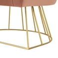 thumbnail image 5 of Inspired Home Delphine Velvet Accent Chair Metal Base Barrel, Blush/Gold, 5 of 8