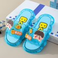 thumbnail image 4 of LNMQLPDBS Toddler Girl Sandals Cute Childrens Cartoon Flash Jelly Slippers Summer Soft Sole Non-Slip Open Toe Flat Sandals for Indoor and Outdoor Trendy Slippers for Kids Blue 5.5-6 Years, 4 of 5