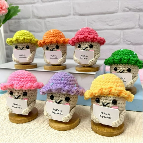 Novelty Funny Toy - Handmade Dolls With Positive Cards for Birthdays Cars and Home