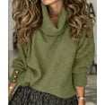 thumbnail image 4 of Women'S Oversized Chunky Pullover Sweaters Cowl Neck Long Sleeve Winter Slouchy Loose Knit Sweaters Army Green S, 4 of 8