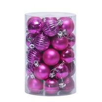34ct Large Christmas Balls Ornaments,60mm/2.36 in Shatterproof Plastic Decorative Xmas Tree Ornaments, Assorted Christmas Ball Ornaments for Wedding Mothers Day Party Decorations (Purple)