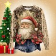 thumbnail image 1 of YOIAVAIOY Chandails en Molleton de Noël Grande Taille pour Femmes Père Noël Impression 3D Chandail Col Rond Manches Longues Chandail en Molleton de Noël, 1 of 5