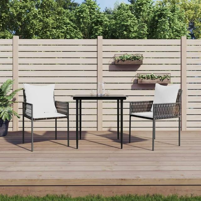 vidaXL Garden Chairs with Cushions 2 pcs Brown 54x61x83 cm Poly Rattan