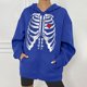 thumbnail image 2 of Chaqueta con capucha Punk suelta con cremallera y estampado de Halloween para mujer, abrigo, sudaderas con capucha, abrigo Pompotops qwe15352, 2 of 8