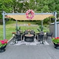 thumbnail image 3 of Purple Leaf 10' x 10' Beige Aluminum Pergola, Retractable Canopy, 3 of 12