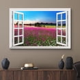 thumbnail image 2 of wall26 Canvas Print Wall Art Window View to Sunrise Over Pink Flower Field Nature Wilderness Photography Realism Rustic Landscape Colorful Multicolor Ultra for Living Room, Bedroom, Office - 12", 2 of 5