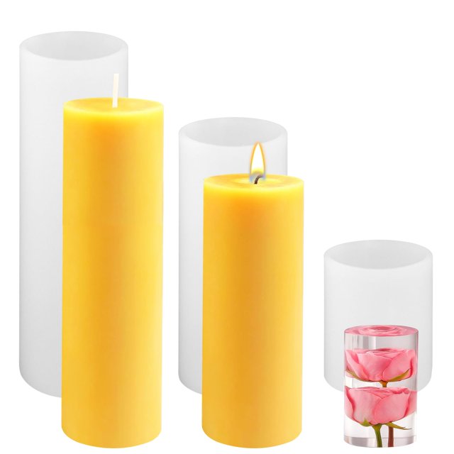 Molde para velas Kackaidi de silicona 20 x 5,5 cm, 15 x 5,5 cm, 7 x 5,5 cm
