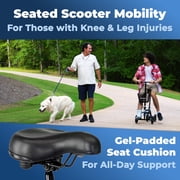 KneeRover Steerable Seated Kneescooter - Seated Mobility Walker with Gel Seat & Leg Rest, Blue