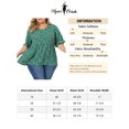 thumbnail image 6 of Agnes Orinda Women's Plus Size V Neck Floral Ruffle Sleeves Summer Babydoll Blouses 1X Green, 6 of 7