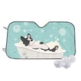 thumbnail image 2 of Picia French Bulldog Taking a Bath Curved Windshield Sunshade Accordion Folding Style Auto Shade for Car Truck SUV Van Blocks UV Ray Sun Visor Protector -Small, 2 of 7