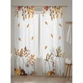 thumbnail image 5 of Thanksgiving White Pumpkin Sheer Curtains 84 inches Long, Fall Harvest Maple Leaf Rustic Light Filtering Sheer Window Curtains Rod Pocket Voile Drapes for Bedroom Living Room, 52"W x 84"L 2 Panels, 5 of 7