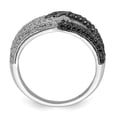 thumbnail image 2 of Sterling Silver Rhodium-plated Black & White CZ Ring QR6147, 2 of 6