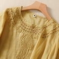 thumbnail image 3 of Women's Embroidered Blouse Cotton Linen Lantern Sleeve Peasant Boho Mexican Tunic Top Casual Baggy T Shirts Summer Holiday Shirts, 3 of 6