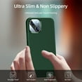 thumbnail image 3 of Silicone Case Designed for Apple iPhone 13 Liquid Silicone Case, 3 in 1 Bundle Phone Case with Clear Tempered Glass and Camera Lens Shockproof Case for Apple iPhone 13,Green, 3 of 7