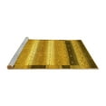 thumbnail image 2 of Ahgly Company Machine Washable Indoor Round Abstract Yellow Modern Area Rugs, 5' Round, 2 of 4