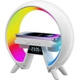 thumbnail image 1 of Multifunctional Bedside Decoration Gifts Wireless Charger Atmosphere Lamp, Intelligent LED Table Lamp, Dimmable Night Light, 10W Wireless Charger, Alarm Clock, time Display, BLE Music Player, 1 of 5