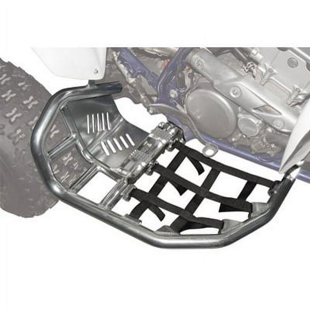 Tusk Foot Peg Nerf Bars With Heel Guards Silver With Black Webbing