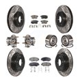 thumbnail image 1 of Transit Auto Front Rear Wheel Hub Bearings Assembly Coated Disc Brake Rotors and Ceramic Pads Kit (10Pc) for Car Honda Accord - Left Right Side (Driver Passenger) KBB-123222, 1 of 10