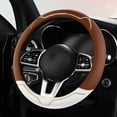 thumbnail image 6 of YUVA Thin Anti-Slip Car Steering Wheel Cover, Leather, 14.96x14.96in, Pink/Blue/Black/Red/Coffee, 4-Season Use, Fits 36-40cm Wheels, 6 of 6