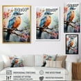 thumbnail image 4 of Designart "Morning Melody Blooms with Hummingbird I" Animals Canvas Wall Art - Traditional Blue Hummingbird Living Room Canvas Art, 4 of 6