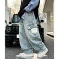 thumbnail image 5 of XIYNBAOK Elastic Waist Jeans Baggy Jeans Y2k Jeans Plus Size Sweatpants Jeans Work Pants Trendy Pants Newborn Clothes Neutral, Blue 13-14 Years, 5 of 5