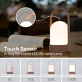 thumbnail image 3 of Lámpara de mesa LED portátil, lámpara recargable inalámbrica con batería de 4000 mAh para mesas, lámpara de noche táctil de 4 vías, linterna LED portátil, regular JAMW Sencillez, 3 of 5