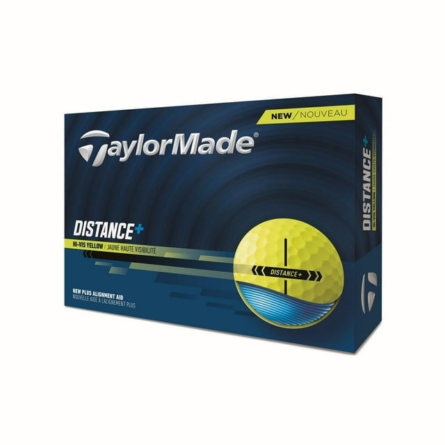 TaylorMade Distance+ Yellow Golf Balls - One Dozen