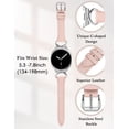 thumbnail image 3 of Wearlizer Leather Band Compatible with Samsung Galaxy Watch 9/8 40mm 44mm & Watch 8 Classic 46mm, Slim Dressy Leather Strap for Women with C-Shape Metal Buckle, No Gap One-Click Band, 3 of 6