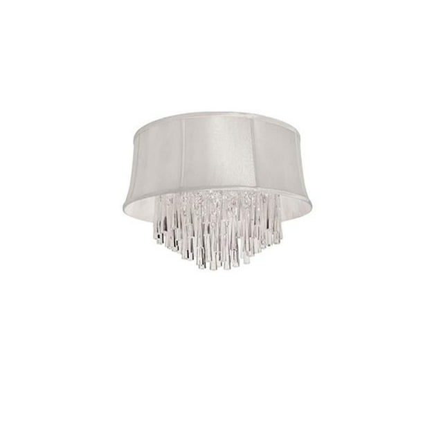 Radionic Hi Tech FM-JUL184FH-PC-140-RHT Julia 4 Light Crystal Flush Mount Fixture With Pearl Bell Shade